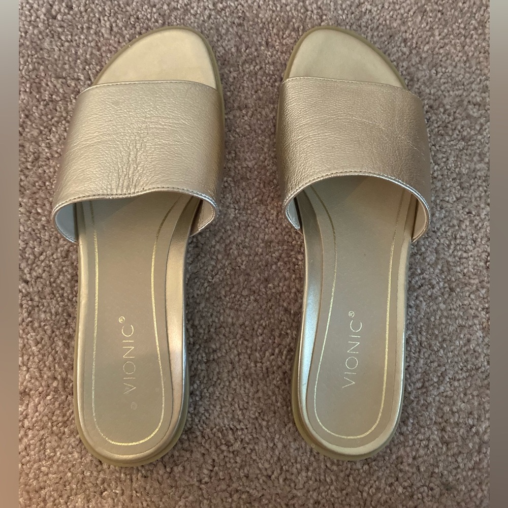 Vionic Gold Slide Sandal